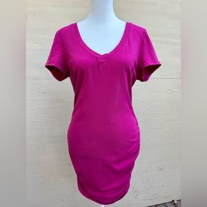 Michael Stars V-neck rouched sides dress